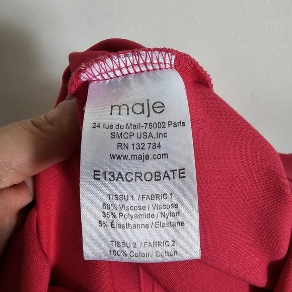 Maje "Acrobat" Hot Pink Eyelet Drop Waist Dress - Picture 10 of 12